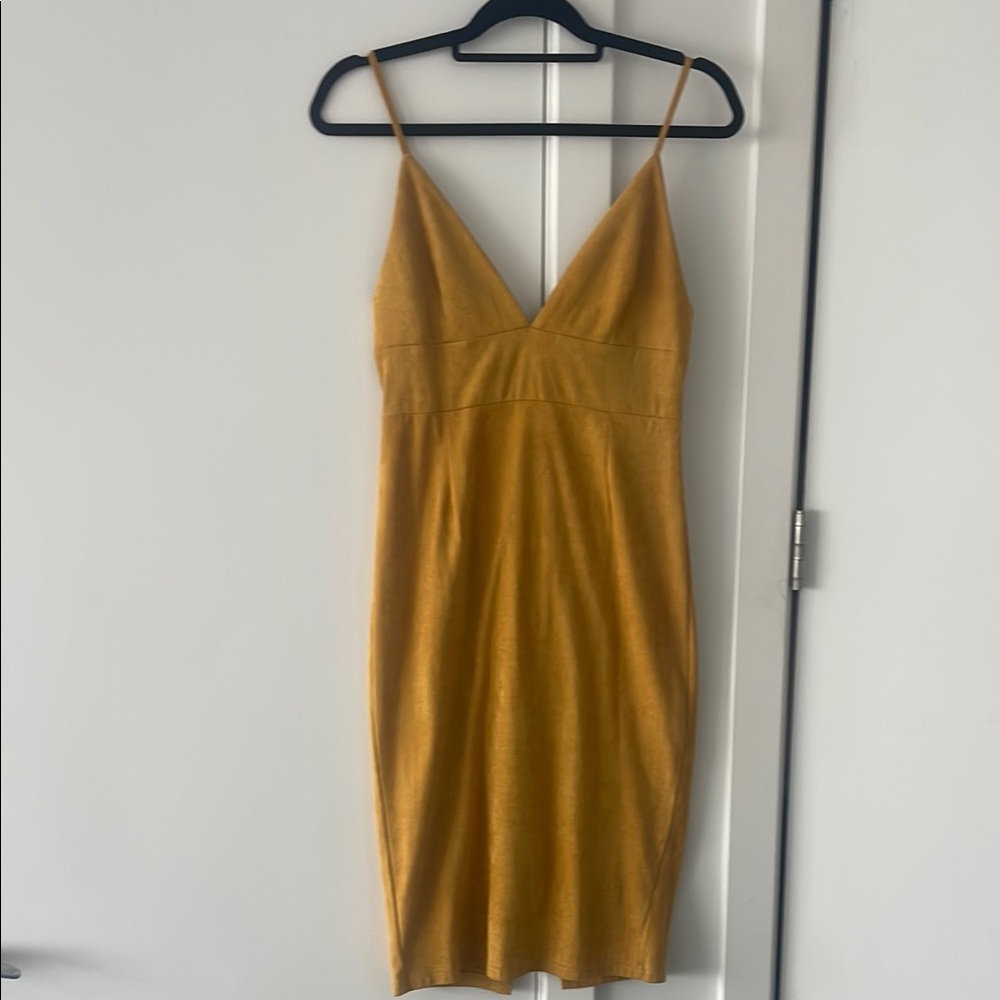 Suede Mustard Yellow Dress